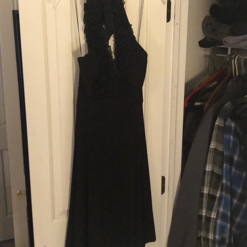 Onyx Night Black halter dress.  Size 6